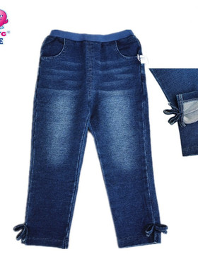 童装女童春秋204518百搭舒适柔软透气婴幼儿松紧腰棉弹牛仔长裤