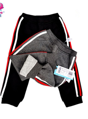 童装男童秋冬新款百搭舒适透气松紧腰针织纯棉两层夹裤长裤204531