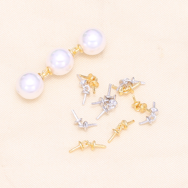 双珠帽配件珍珠耳环吊坠加长链接头S925纯银珠盘珠宝手工DIY材料,饰品/流行首饰/时尚饰品新,其他DIY饰品配件,淘宝优惠券,粉丝福利购,淘宝优惠卷