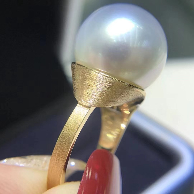 拉丝设计戒珠宝玉石手工银饰品