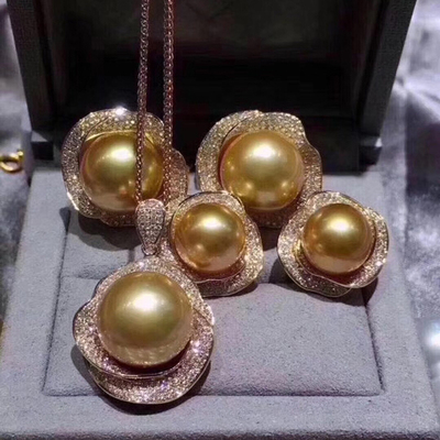 diy珍珠纯银耳钉豪华风金吊坠