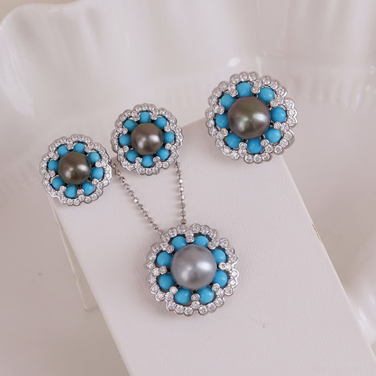 DIY三件套配件S925纯银花朵空托