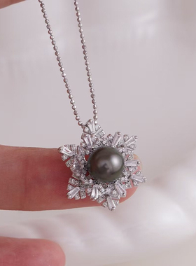 DIY吊坠配件S925纯银雪花半成品