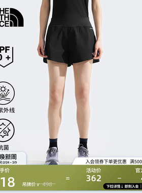 北面女Sunriser防晒运动短裤抑臭户外跑步新款TheNorthFace|8DFP