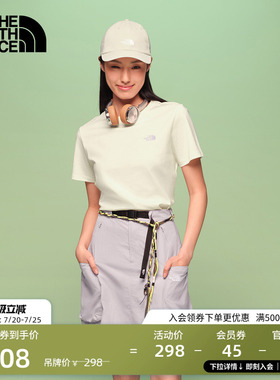 北面短袖T恤女纯棉印花运动上衣户外透气新款TheNorthFace|8JSN
