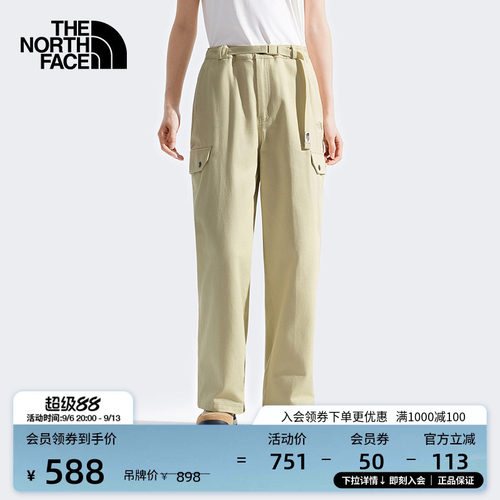 北面女纯棉休闲工装裤