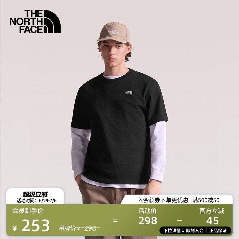 北面短袖T恤男女同款纯棉运动户外休闲透气新款TheNorthFace|8GWE - 实物图