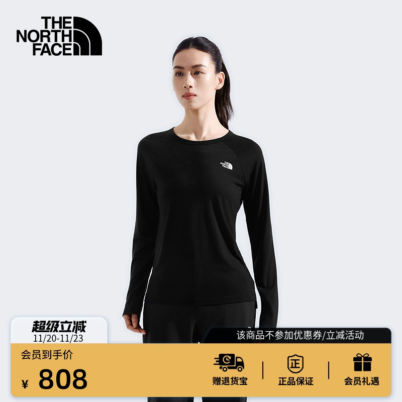 北面女Misty美利奴羊毛长袖T恤