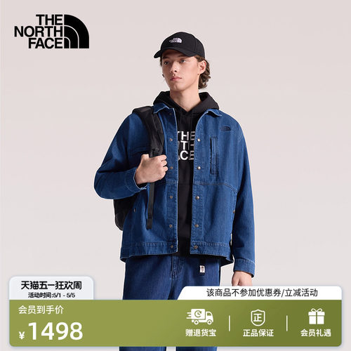 北面男多口袋透气牛仔衣