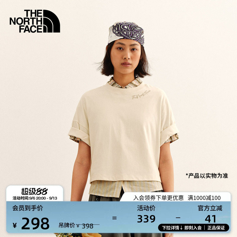 北面女纯棉户外短袖T恤图片