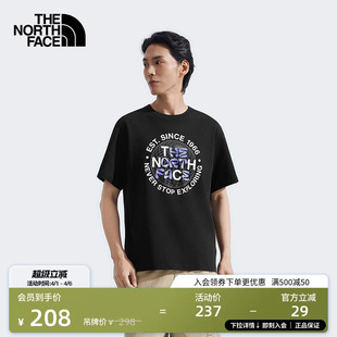 T恤户外透气夏TheNorthFace 8DEX 纯棉印花短袖 北面男女同款