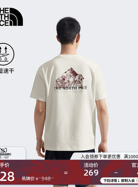 北面男印花山脉速干短袖T恤户外休闲透气夏新款TheNorthFace|8D7E
