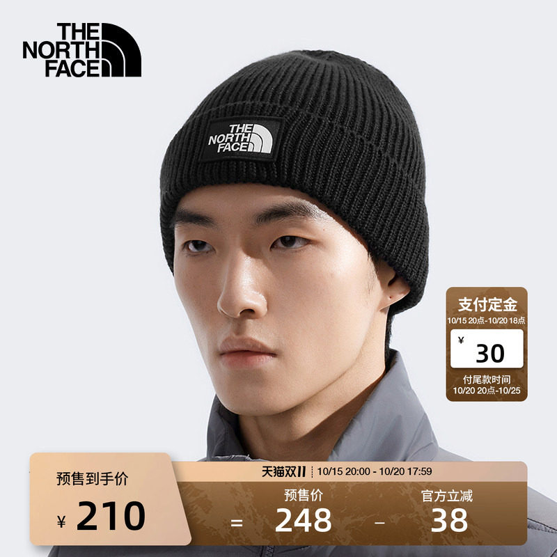北面针织帽子男女同款Logo Box保暖运动户外TheNorthFace|8CHE