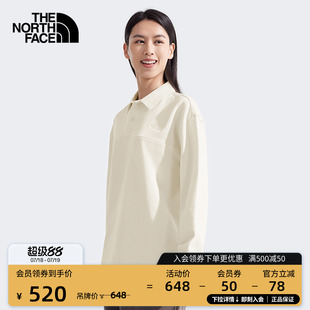 TheNorthFace 北面女纯棉针织长袖 新款 Polo衫 8C4B 户外透气春季