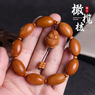 橄欖核手串正圓光珠原籽單圈長(zhǎng)串素核尖珠手鏈男士 大單籽項(xiàng)鏈配飾