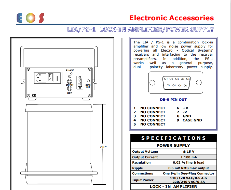 LIA_PS-1 TC1 2C 1B  可编程电流放大器 Electro-Optical Systems