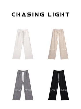 【CHASINGLIGHT】一条过冬的裤子 加绒加厚松紧腰纯色休闲裤女