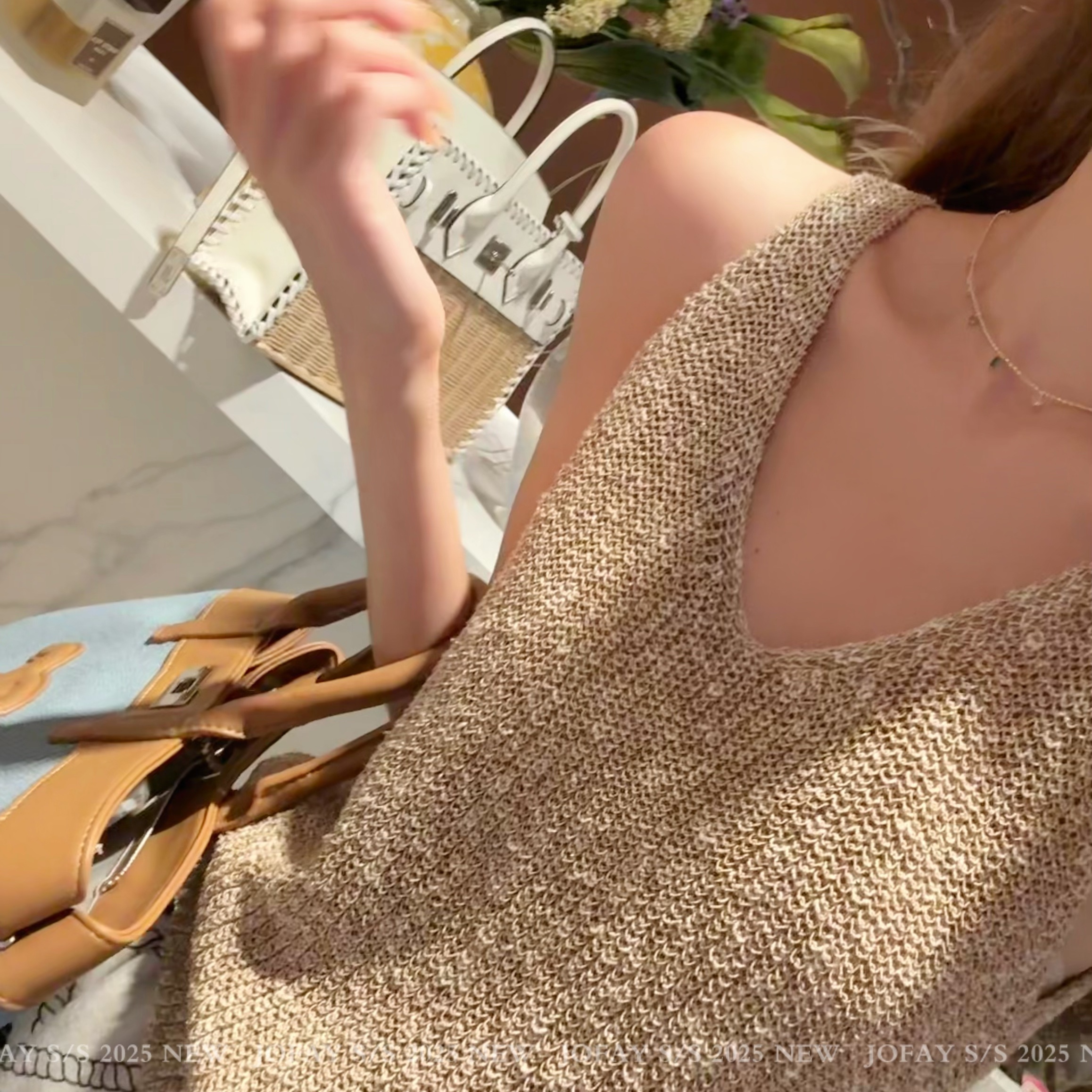 小侨Jofay｜人鱼背心｜琉光金丝吊带背心女外穿2025新款无袖上衣
