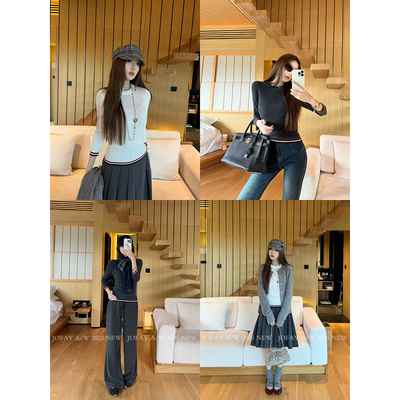 小侨Jofay 条纹撞色针织上衣 C1631