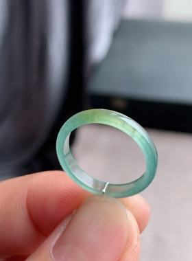 天然A货翡翠 冰种14号冰黄翡戒指指环戒圈20300830