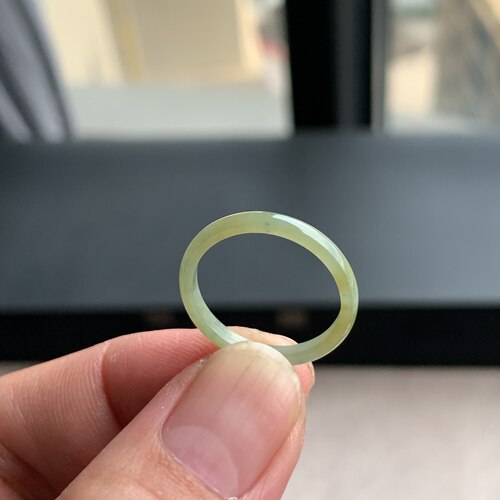 天然A货翡翠冰种17号冰黄翡戒指