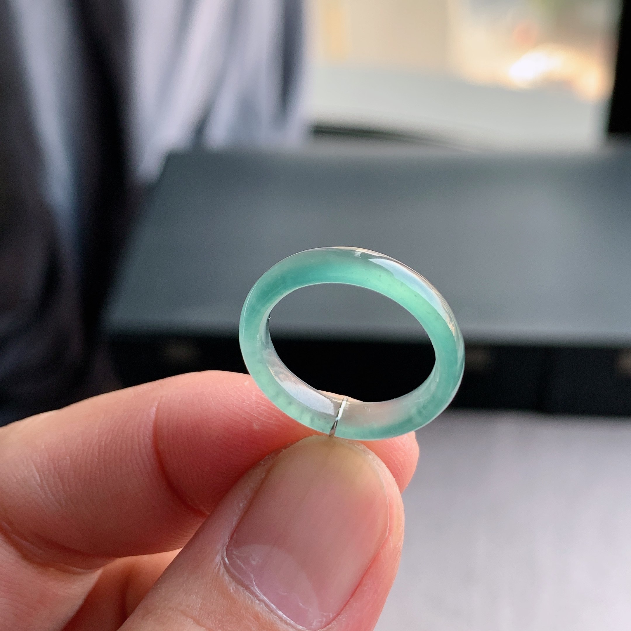 天然A货翡翠戒指指环戒圈