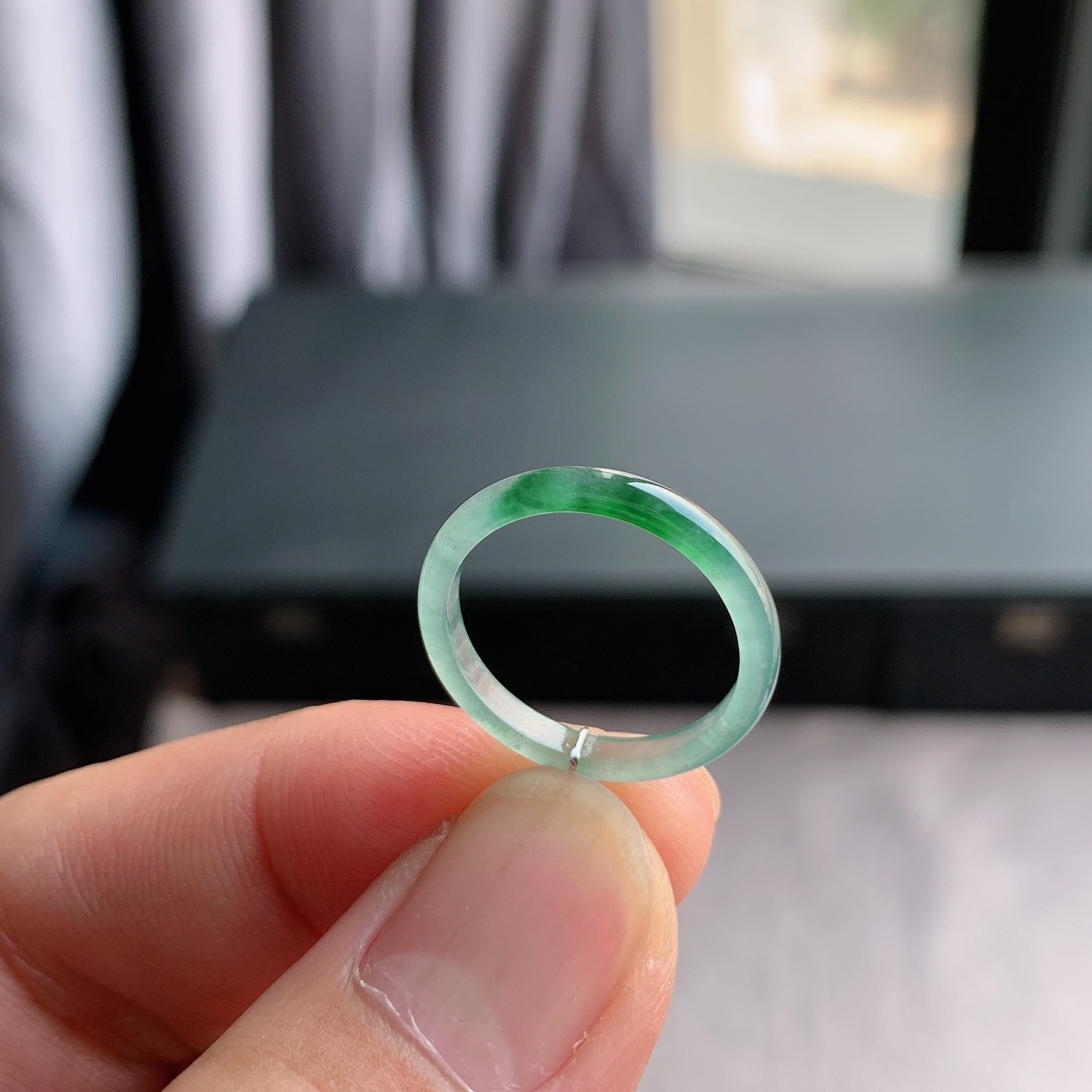 天然A货冰种13号冰飘花戒指