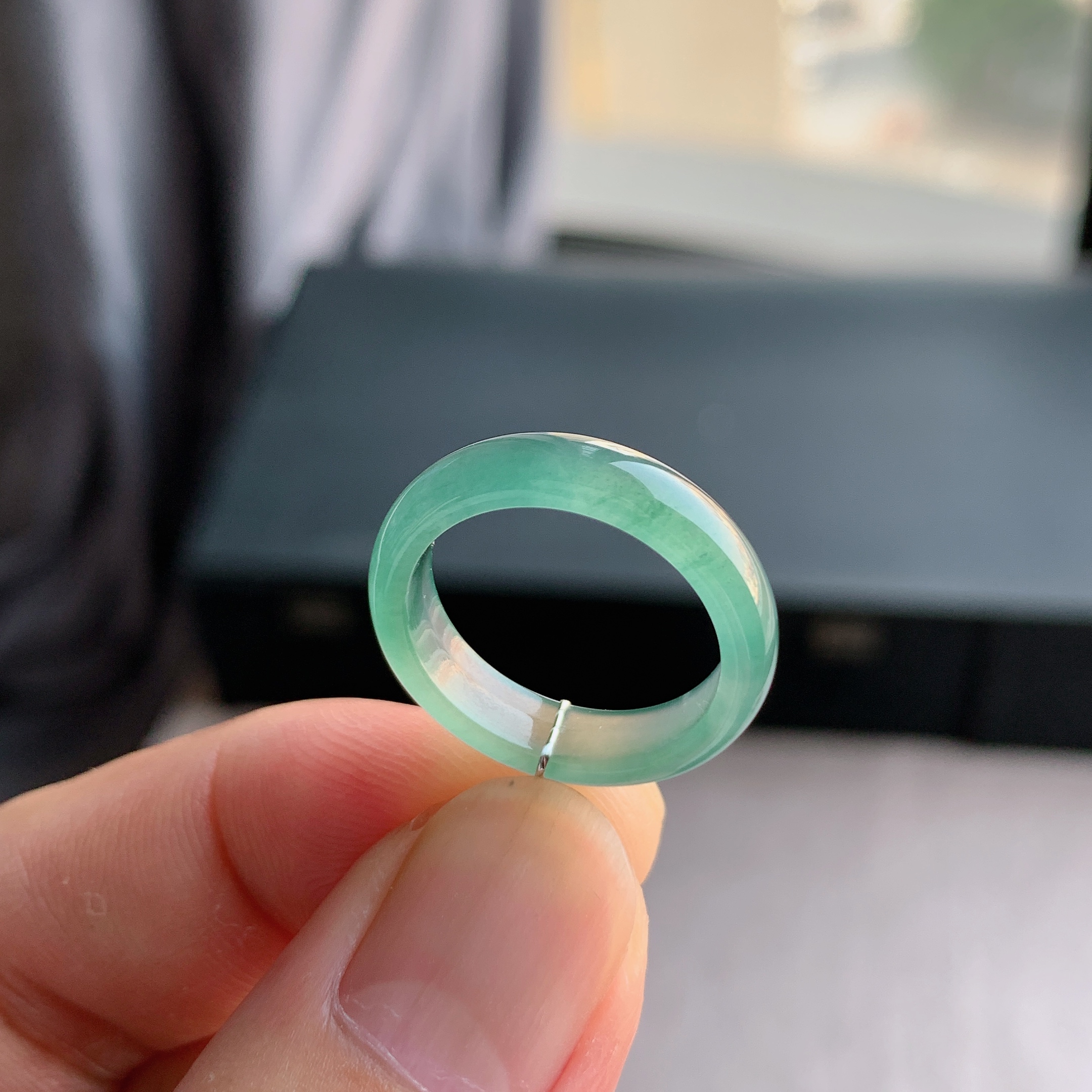 天然A货翡翠戒指指环戒圈