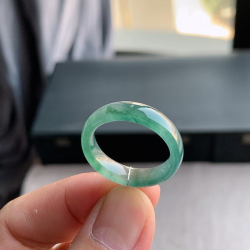 天然A货翡翠冰种25号戒指指环