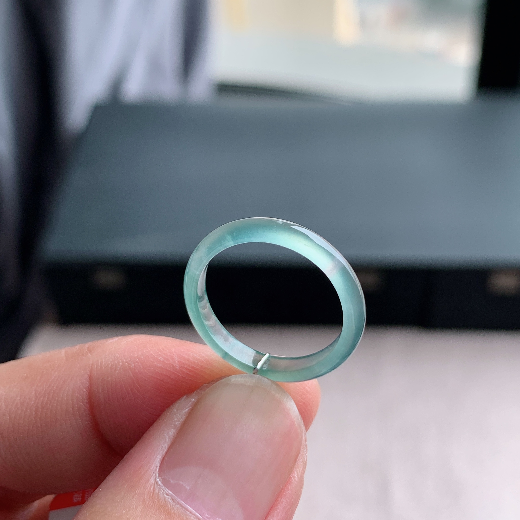 天然A货翡翠13号白月光戒指