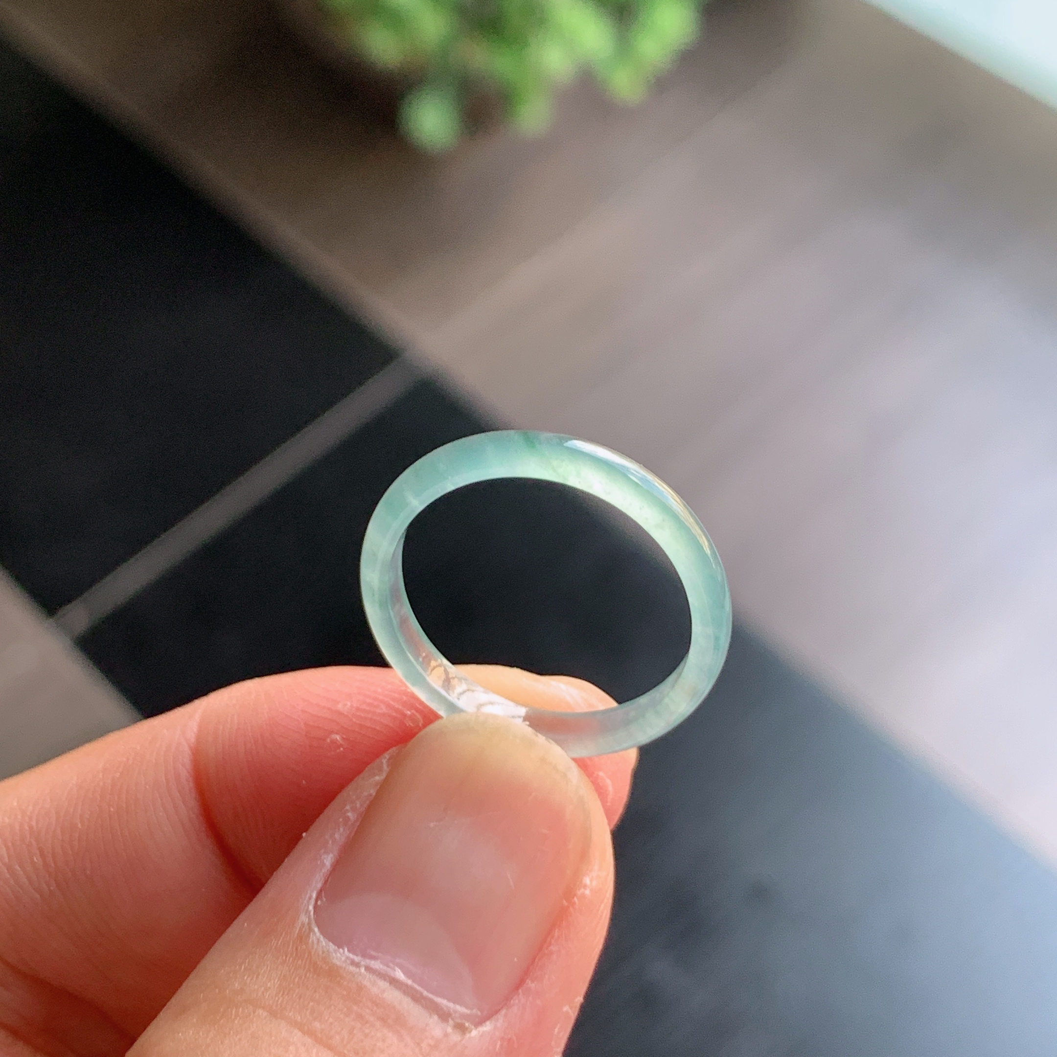 天然A货翡翠冰种17号白月光戒指