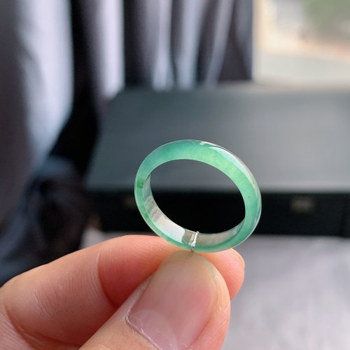 天然A货冰种17号冰飘花戒指