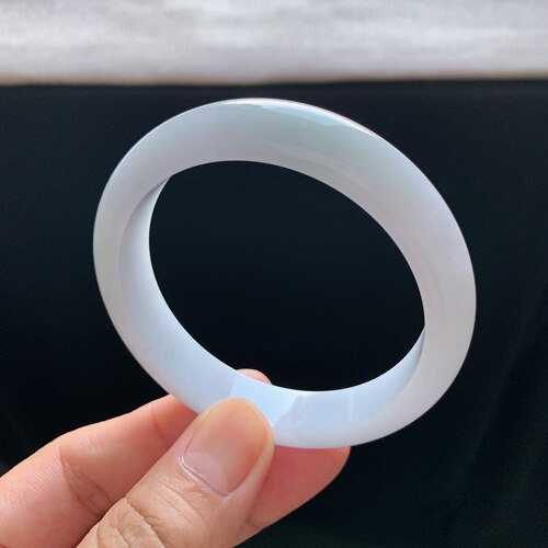 缅甸A货翡翠白月光正圈手镯