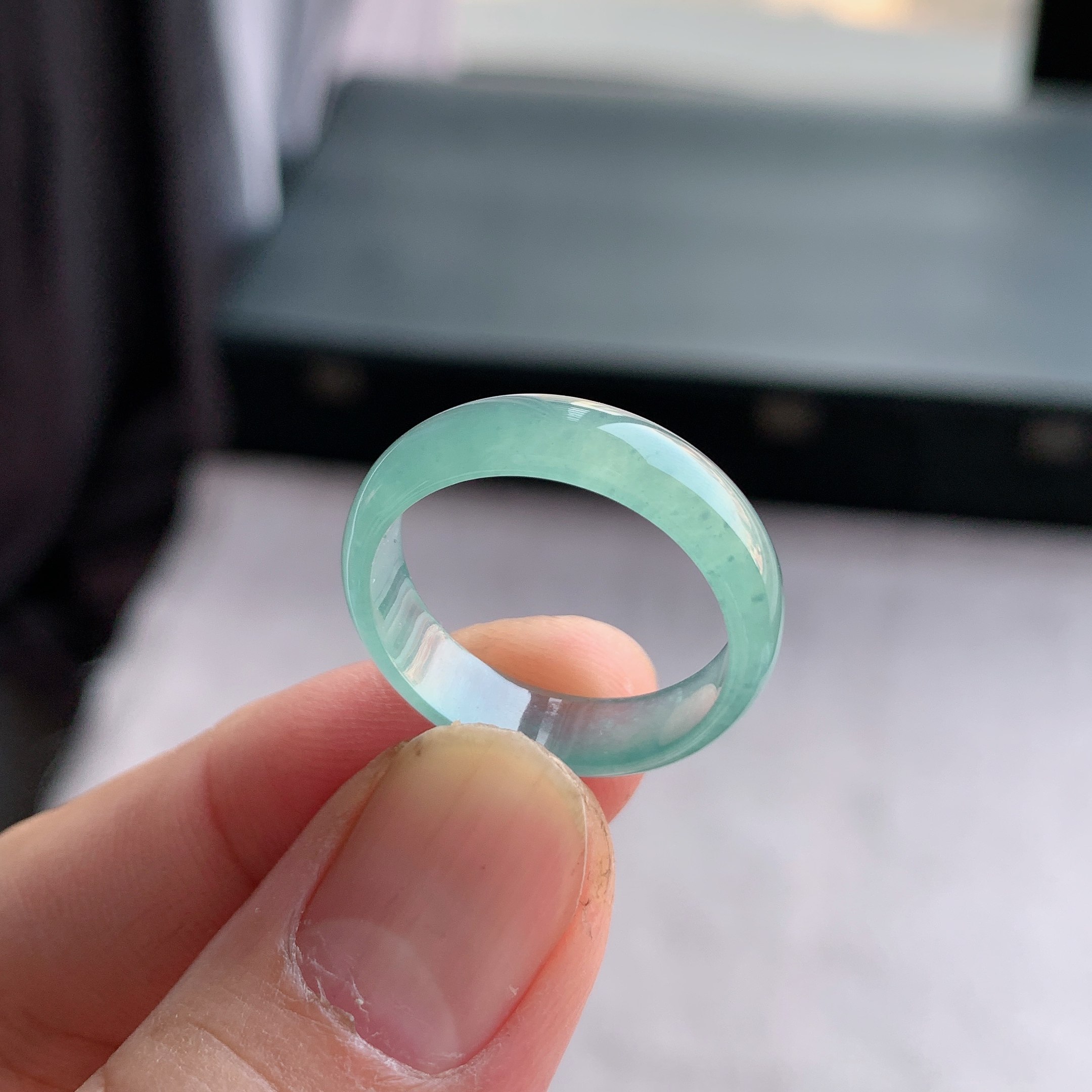 天然A货翡翠 冰种21号天空蓝男女戒指指环素圈戒圈尾戒XFE6,珠宝/钻石/翡翠,戒指/指环,淘宝优惠券,粉丝福利购,淘宝优惠卷