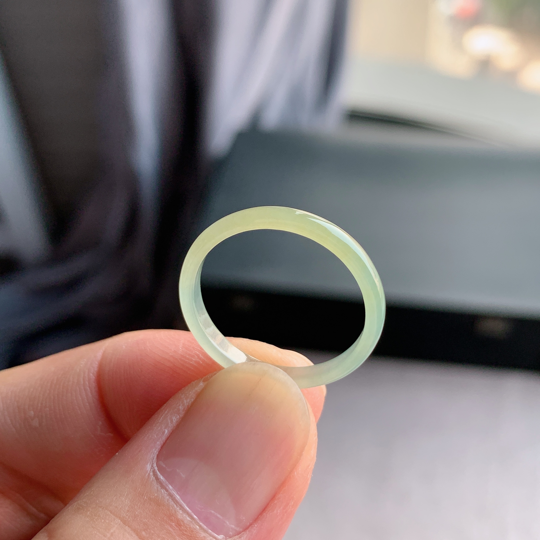 天然A货翡翠冰糯种19号黄翡戒指