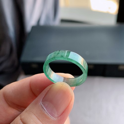天然A货翡翠20号湖水蓝方戒