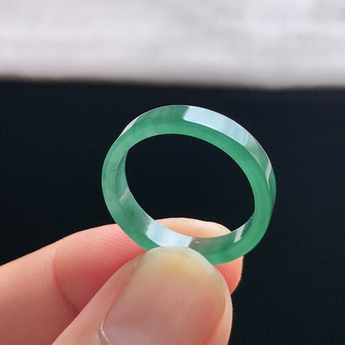 天然A货冰种翡翠18号方戒男女