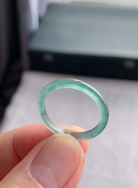 天然A货翡翠 冰种20号天空蓝男女戒指指环素圈戒圈尾戒XGD3