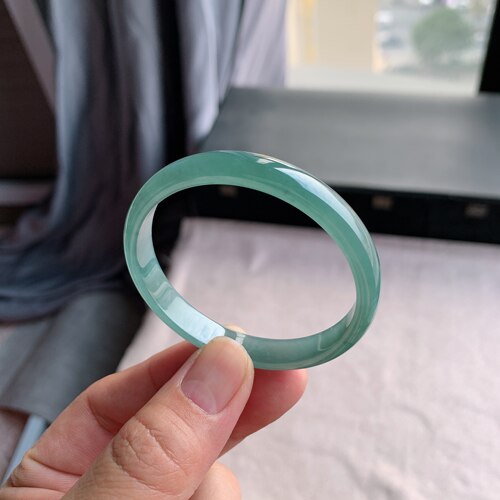 天然A货翡翠美人条手镯51圈口
