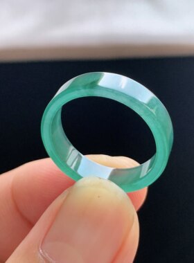 天然A货冰种翡翠18号方戒