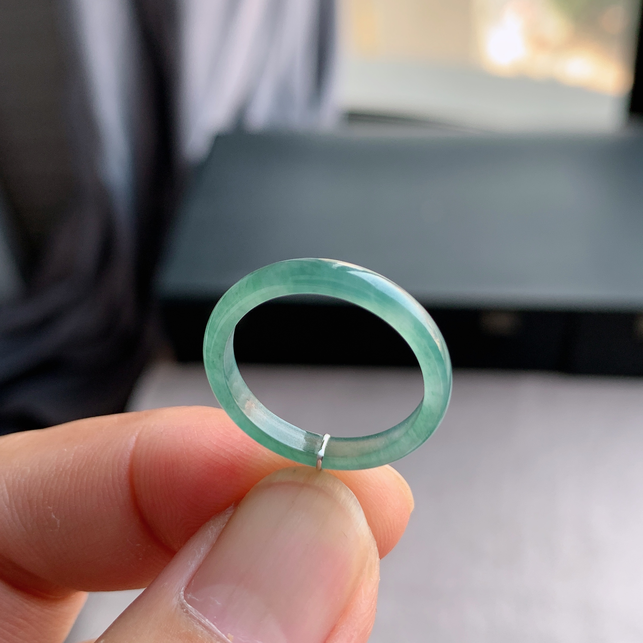 天然A货翡翠戒指指环戒圈