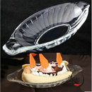 玻璃水果盘条纹雪糕碗冰淇淋沙拉盘甜品盘干果零食小吃碟家香蕉船