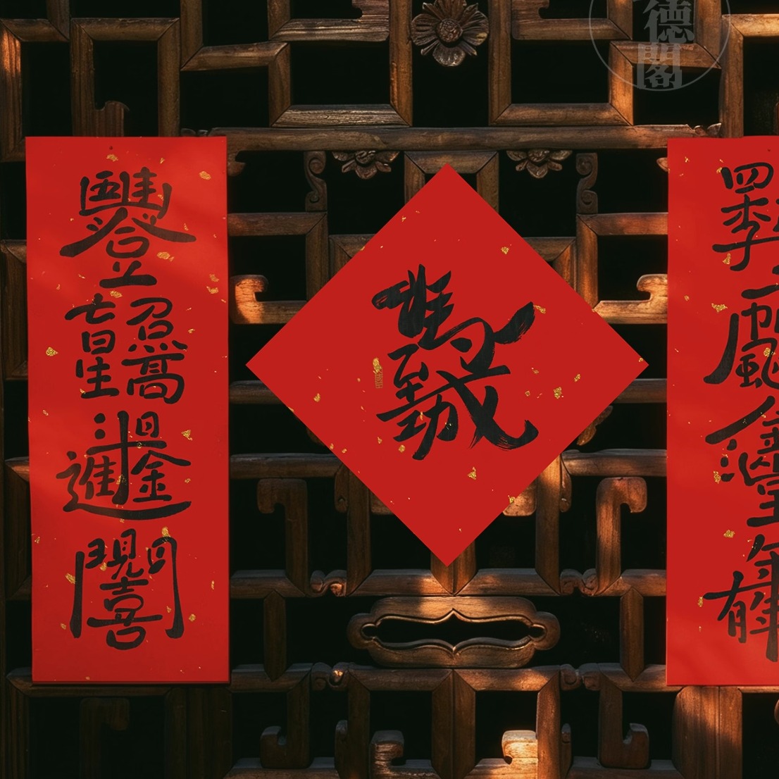 2026马到功成合体字迷你宣纸对联五谷丰登四季平安创意装饰小对联