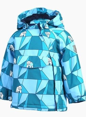 Color kids 宝宝几何夹克外套男女童山茶花色/蓝色印花 12-36个月