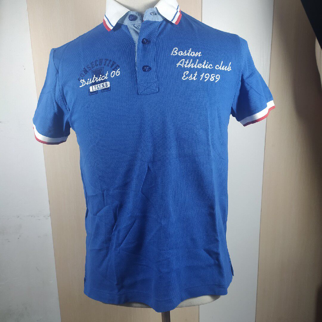 特价正品清仓 Maxwin 男式印花短袖POLO 宝蓝/藏青色/浅麻灰