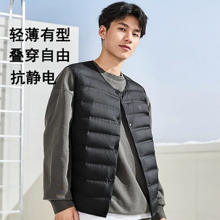 乔丹羽绒马甲男款青少年2025新款轻薄内搭冬季保暖外套内胆男背心