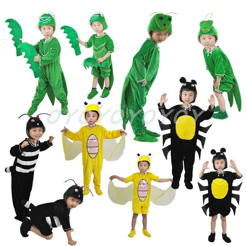 儿童话剧螳螂萤火虫蚂蚁蚱蜢蜘蛛演出服幼儿园昆虫表演服亲子服装