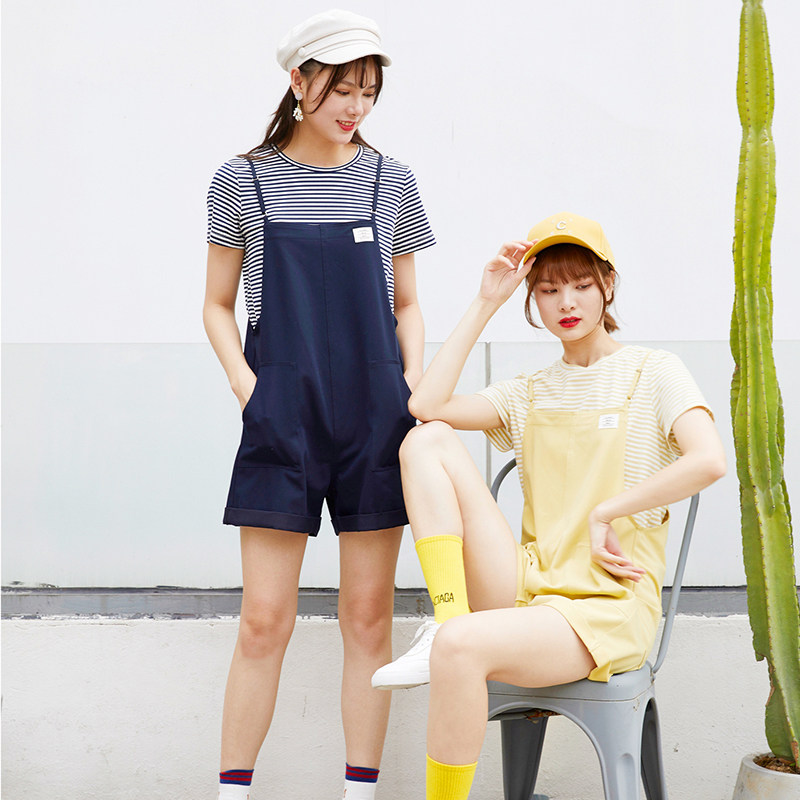 완벽한 임부복 여름 캐주얼 스타일 패셔너블한 서스펜더 반바지 여성용 슬리밍 플러스 사이즈 여름 드레스를 완성해보세요