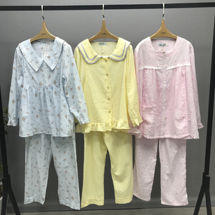 月子服夏季 纱布棉孕妇睡衣怀孕期产后7月喂奶哺乳家居服8月 薄款