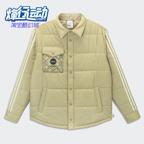 阿迪达斯正品男子短款保暖棉服